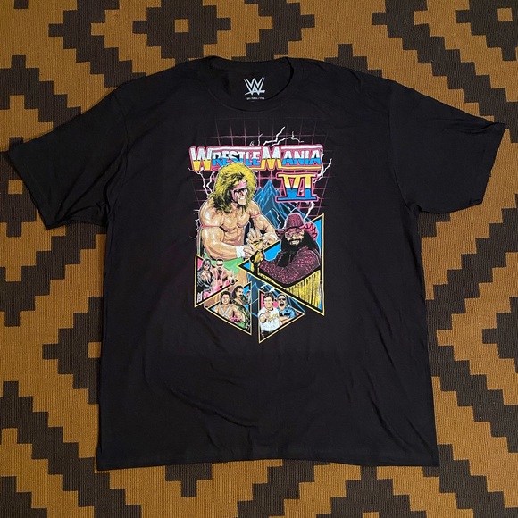 WWE WrestleMania VI Ultimate Warrior Macho Man Randy Savage Tee - Picture 1 of 3